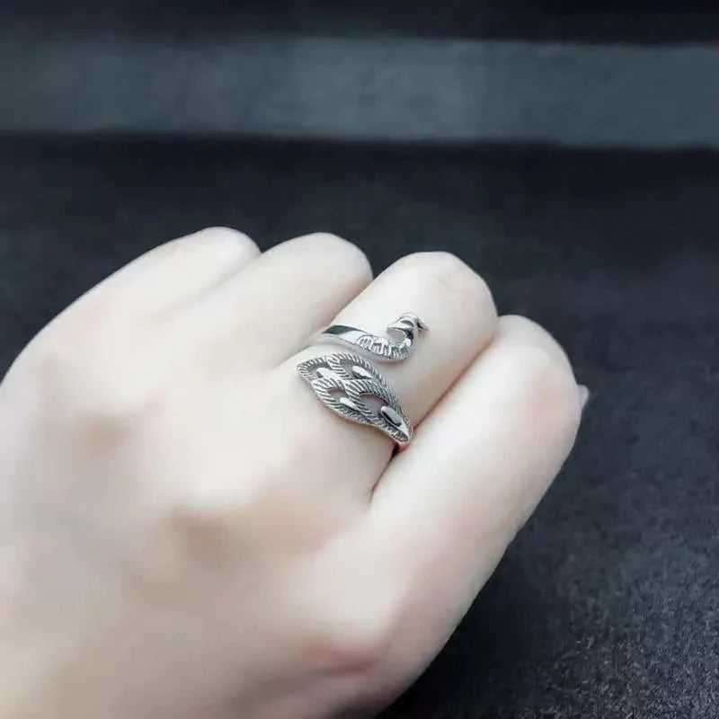 Crochet Silver Ring 