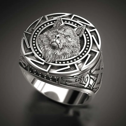 Viking Wolf Head Ring